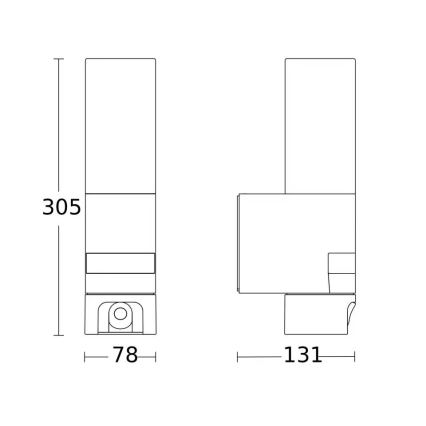 Steinel 092597 - Luminaire extérieur LED avec capteur et caméra L 620 LED/13,5W/230V IP44