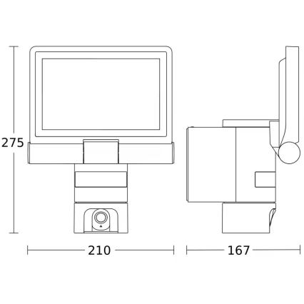 Steinel 092603 - Projecteur LED avec détecteur et caméra LED/21W/230V IP44