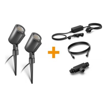 Steinel 093907 - Kit de base LED RGBW, lot de 2 lampes extérieures LED, 7,8 W, 24 V, IP65