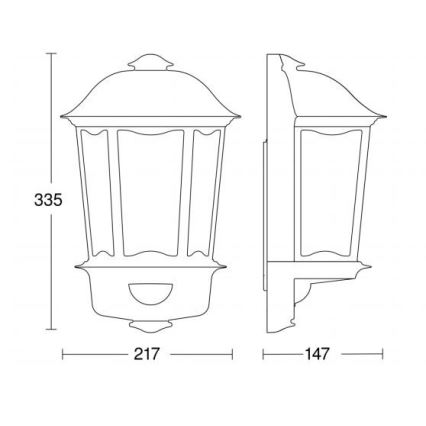 Steinel 644413 - Applique murale extérieur avec détecteur L 190 S 1xE27/100W/230V