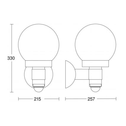 Steinel 657413 - Applique murale extérieure avec détecteur L 115 S 1xE27/60W/230V IP44