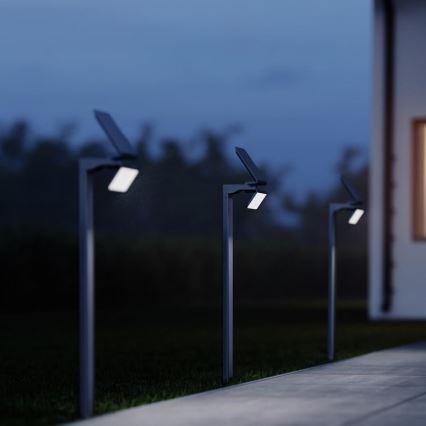 STEINEL 671211 - Projecteur à détecteur solaire XSolar GL-S 0,5W/LED argent IP44 2500 mAh