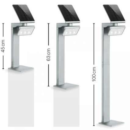 STEINEL 671211 - Projecteur à détecteur solaire XSolar GL-S 0,5W/LED argent IP44 2500 mAh