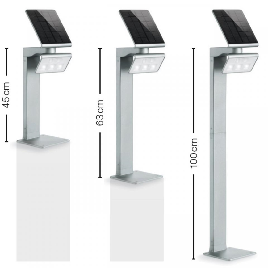 STEINEL 671211 - Projecteur à détecteur solaire XSolar GL-S 0,5W/LED argent IP44 2500 mAh
