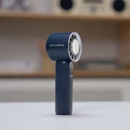 Stylies - ventilateur à main rechargeable LACERTI 8W/5V 3000 mAh bleu