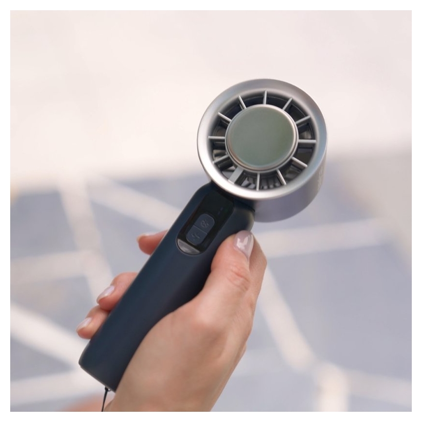Stylies - ventilateur à main rechargeable LACERTI 8W/5V 3000 mAh bleu
