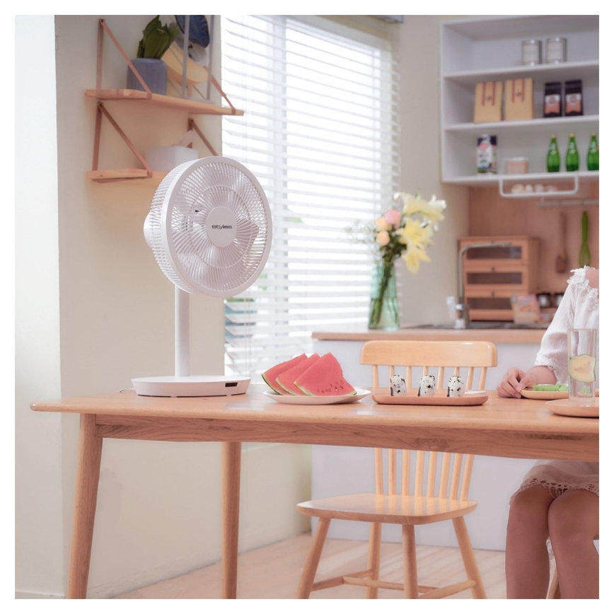 Stylies - Ventilateur sur pied 2 en 1 ANTILA 25 W/230 V 88 cm blanc + télécommande