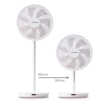 Stylies - Ventilateur sur pied 2 en 1 ANTILA 25 W/230 V 88 cm blanc + télécommande