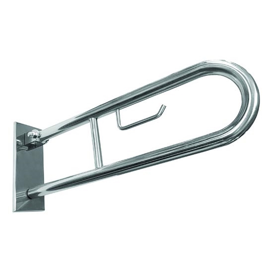 Support 10 x 25 cm en inox, finition argentée