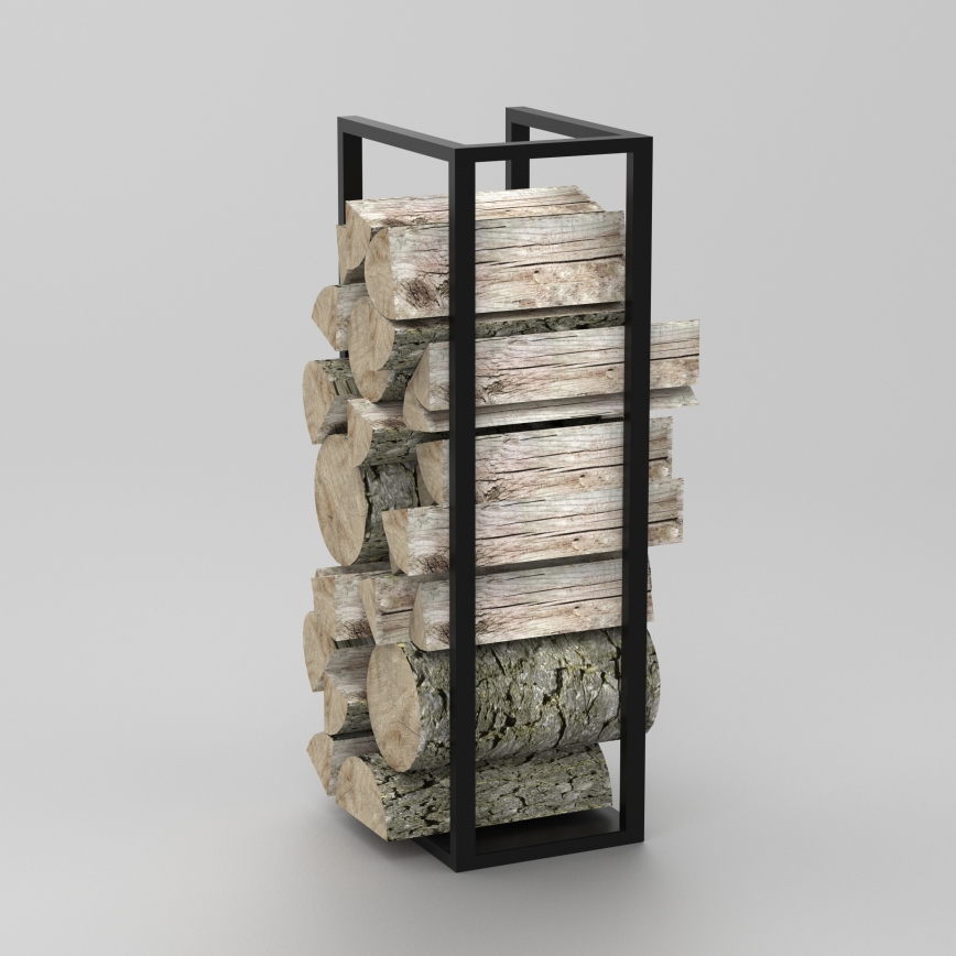 Support métallique pour bois 100x30 cm noir