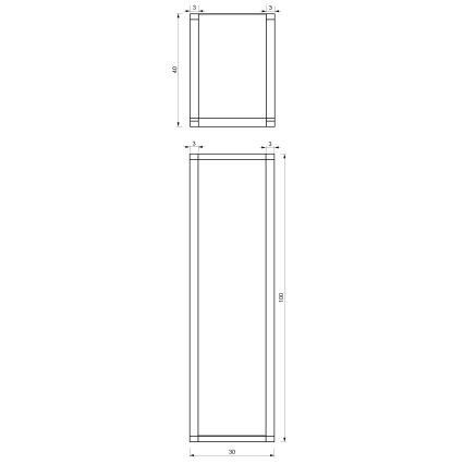 Support métallique pour bois 100x30 cm noir