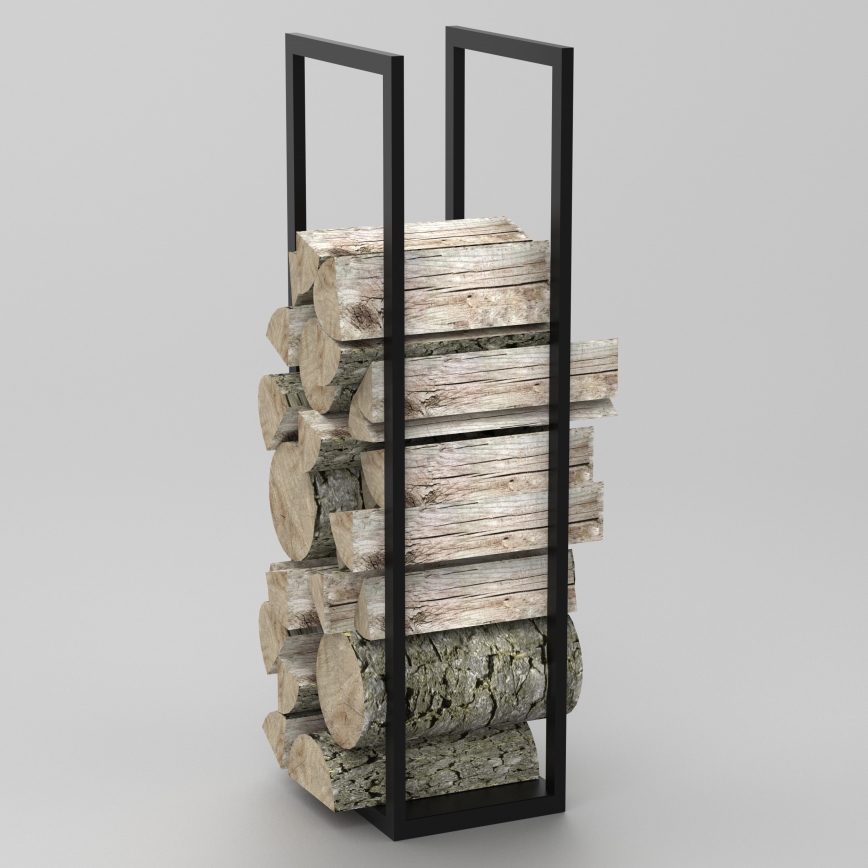 Support métallique pour bois 120x40 cm noir