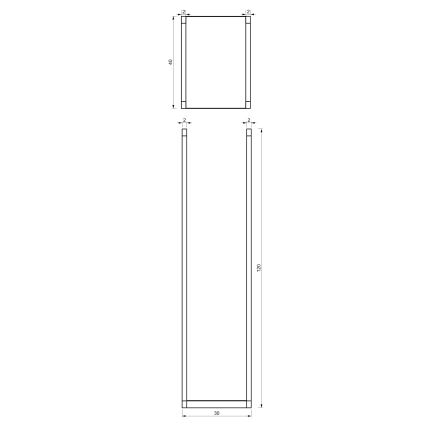 Support métallique pour bois 120x40 cm noir