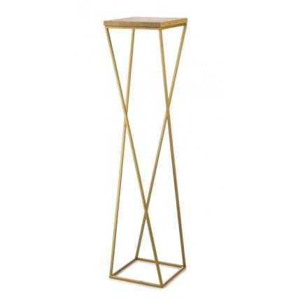 Support pot de fleur LOFT 100x24 cm doré/marron