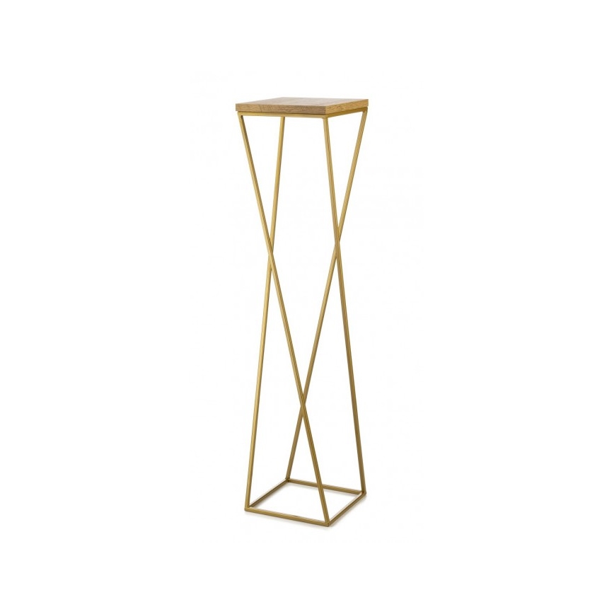 Support pot de fleur LOFT 100x24 cm doré/marron