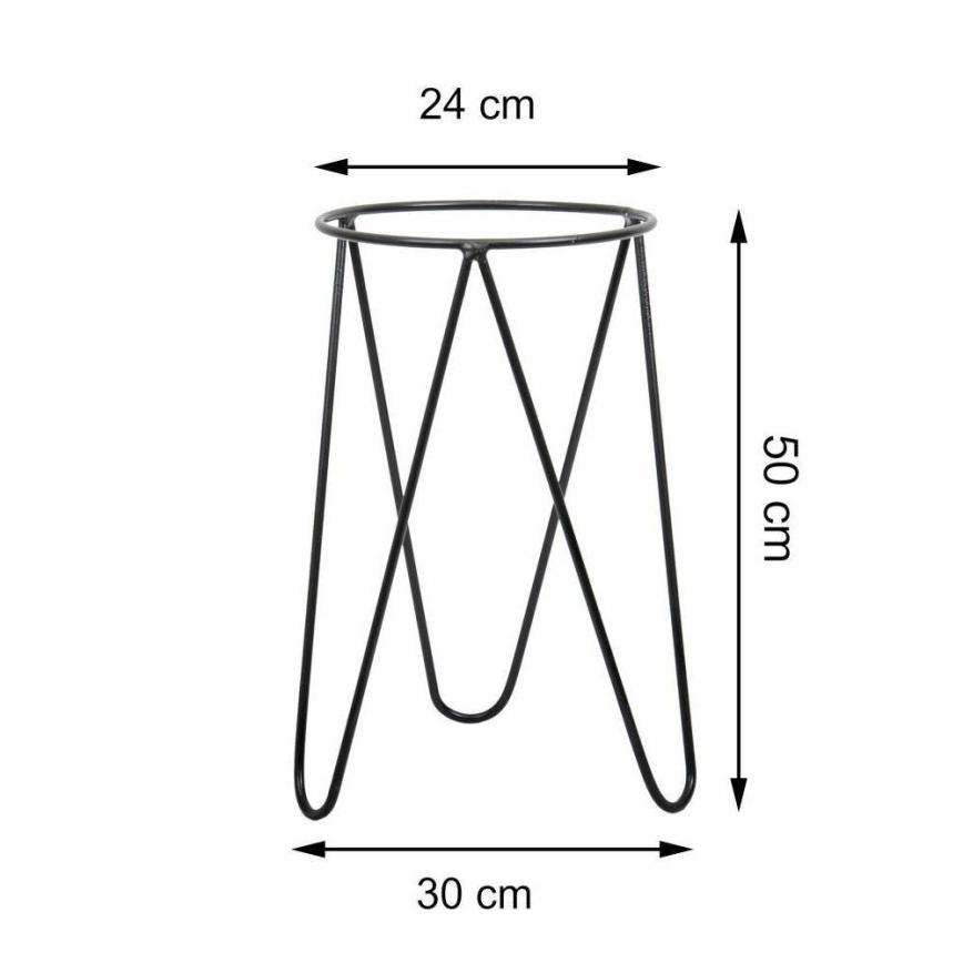 Support pot de fleur LOFT 50x30 cm noir
