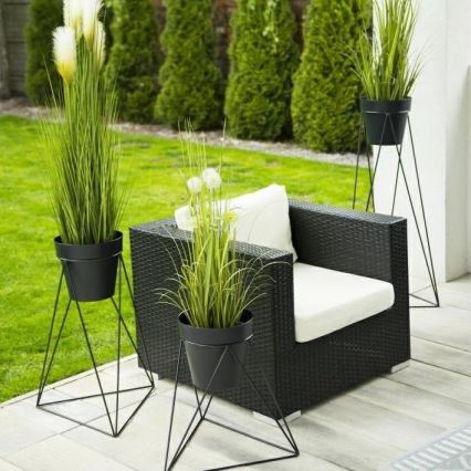 Support pot de fleur TRIANGL 90x50 cm noir