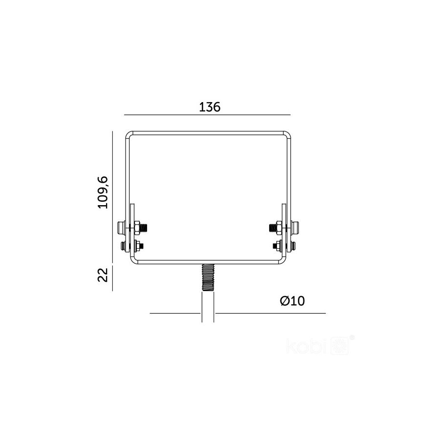 Support pour luminaire industriel HIGHBAY, noir