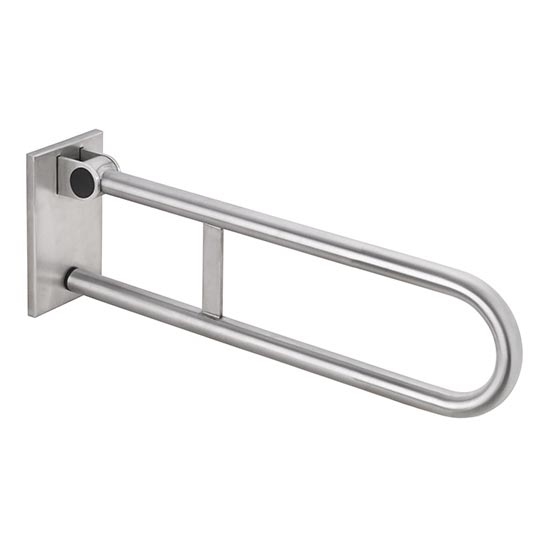 Support rabattable 12x22,5 cm en inox, finition argentée