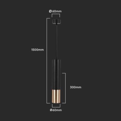 Suspension 1xGU10/35W/230V 30 cm noir/doré