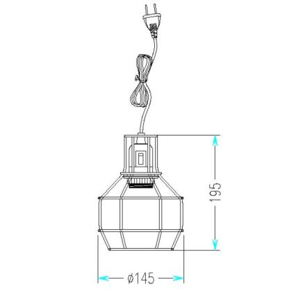 Suspension à brancher sur prise ASHA 1xE27/40W/230V