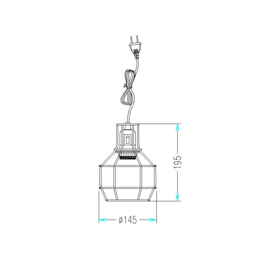 Suspension à brancher sur prise ASHA 1xE27/40W/230V