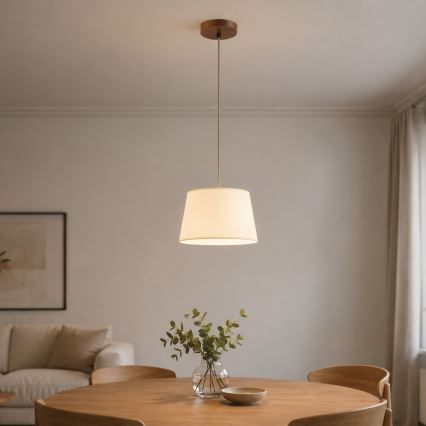 Suspension à câble AIDA 1xE27/15W/230V Ø 25 cm chêne/crème