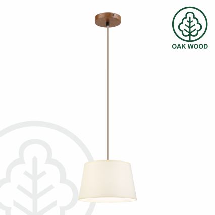 Suspension à câble AIDA 1xE27/15W/230V Ø 25 cm chêne/crème