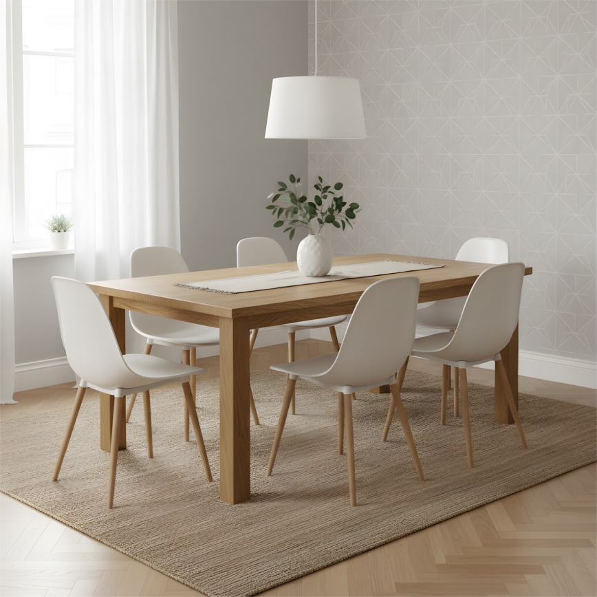 Suspension à câble AIDA 1xE27/60W/230V Ø 35 cm chêne/blanc