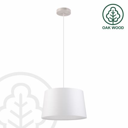 Suspension à câble AIDA 1xE27/60W/230V Ø 35 cm chêne/blanc