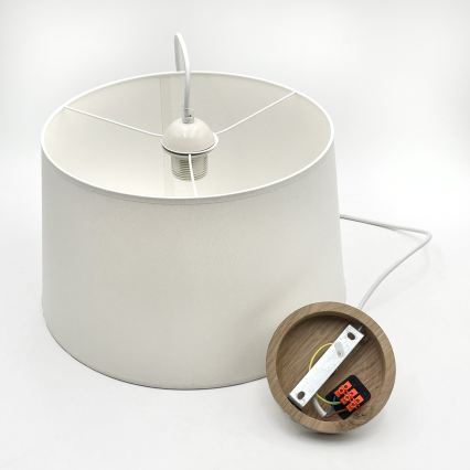 Suspension à câble AIDA 1xE27/60W/230V Ø 35 cm chêne/blanc