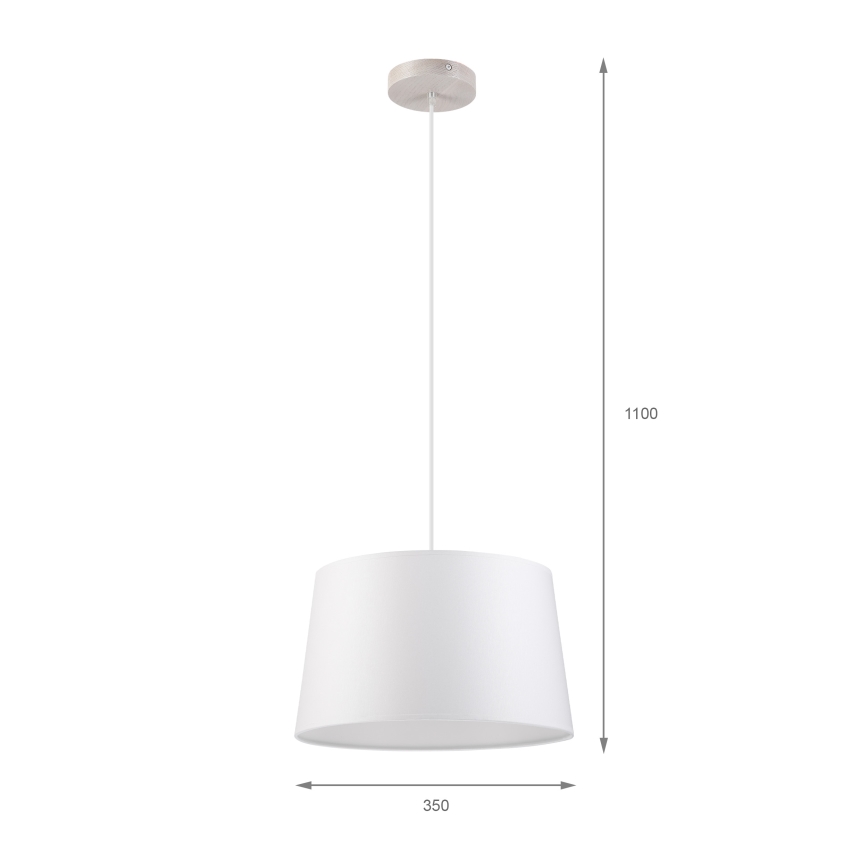 Suspension à câble AIDA 1xE27/60W/230V Ø 35 cm chêne/blanc