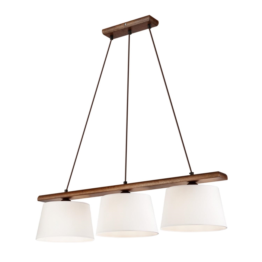 Suspension à câble AIDA 3xE27/60W/230V noyer
