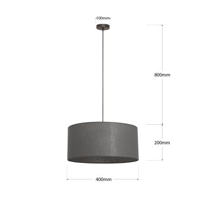 Suspension à câble ALBA 1xE27/15W/230V Ø 40 cm, gris