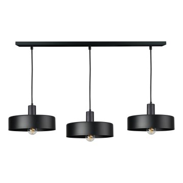 Suspension à câble ARCANE 3xE27/60W/230V noire