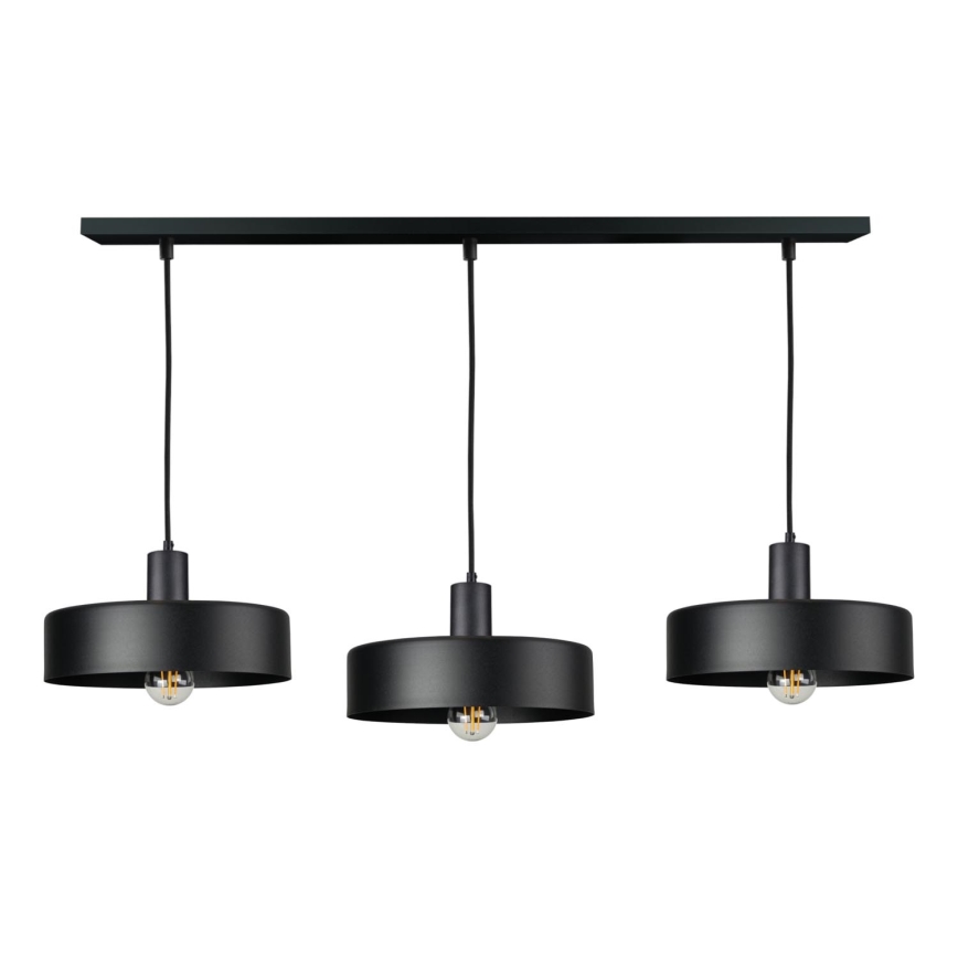 Suspension à câble ARCANE 3xE27/60W/230V noire