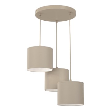 Suspension à câble ARDEN 3x E27 / 15 W / 230 V, Ø 30 cm, beige