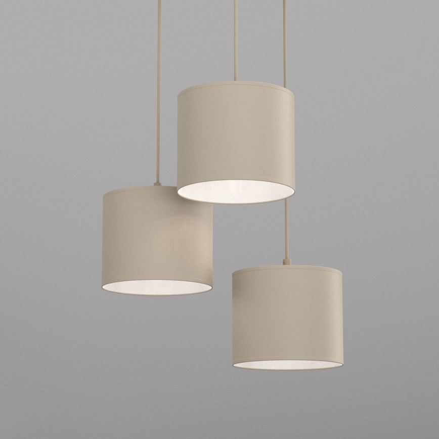Suspension à câble ARDEN 3x E27 / 15 W / 230 V, Ø 30 cm, beige