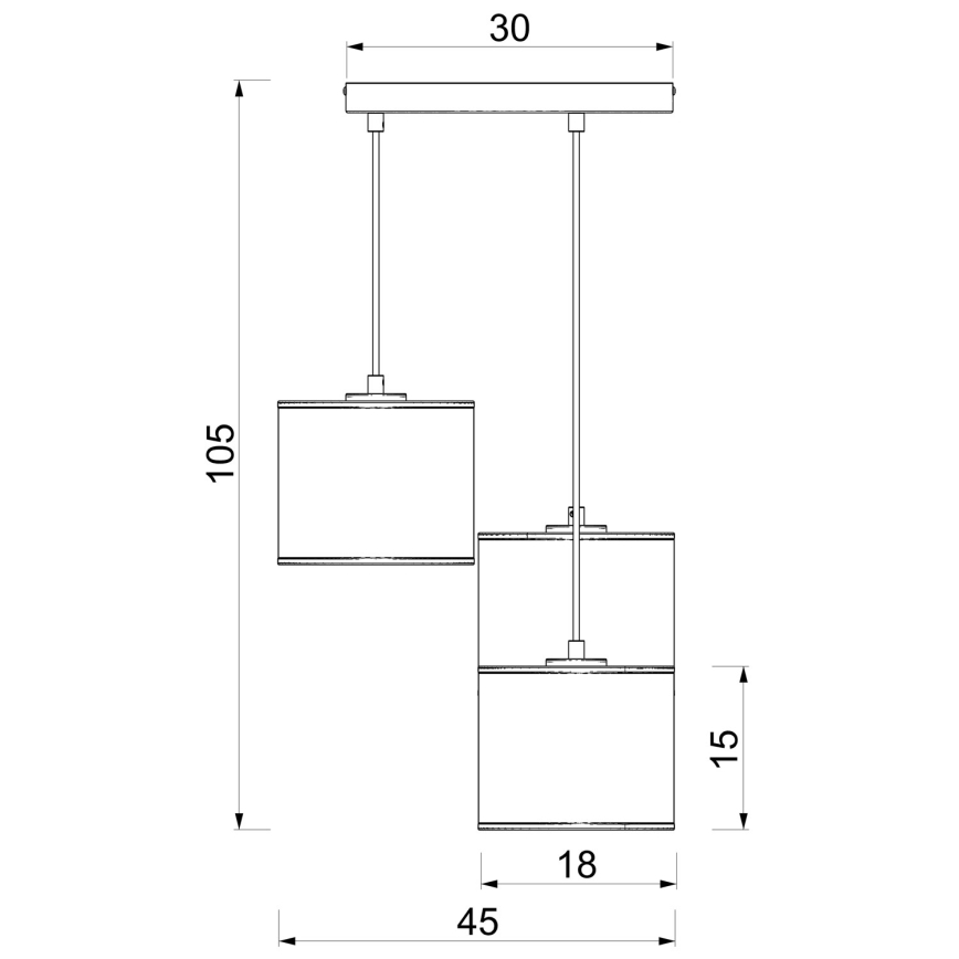 Suspension à câble ARDEN 3x E27 / 15 W / 230 V, Ø 30 cm, beige