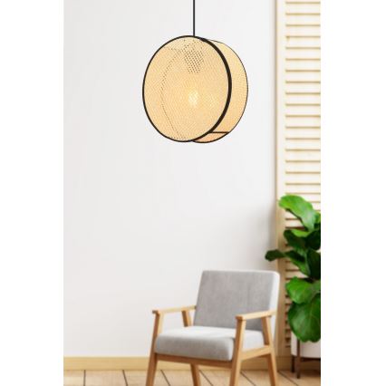 Suspension à câble BIG DRUM 1xE27/60W/230V beige/noir