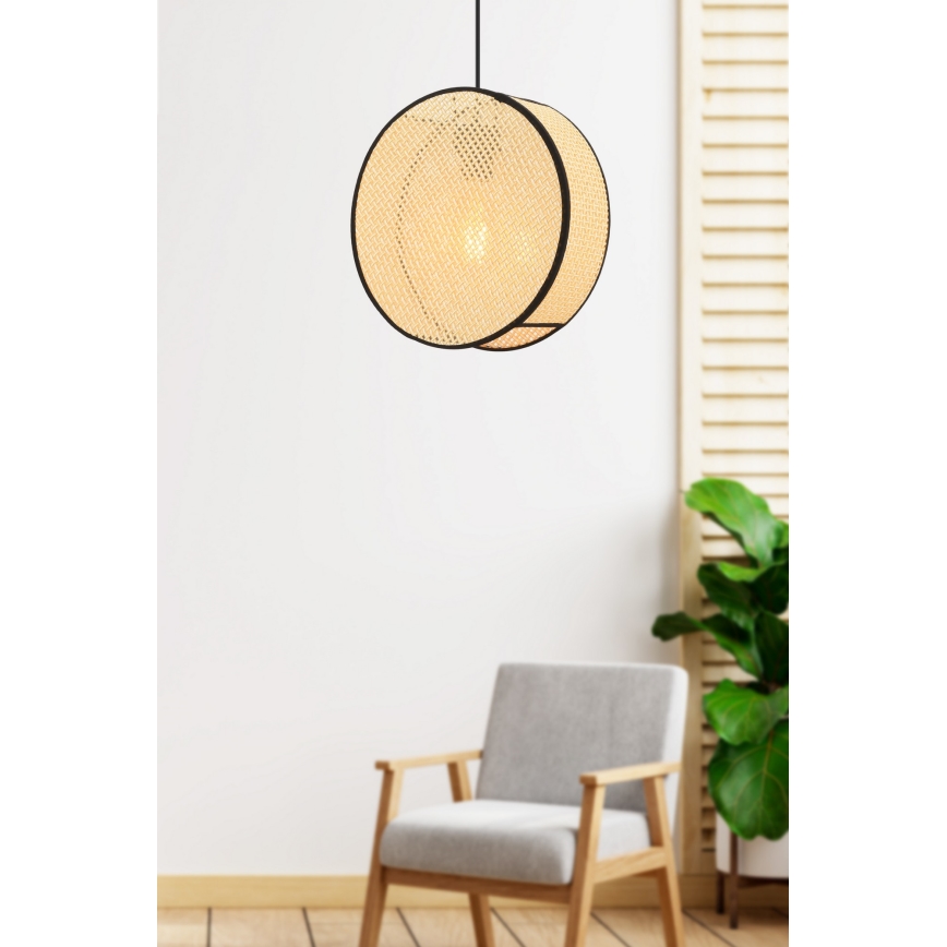 Suspension à câble BIG DRUM 1xE27/60W/230V beige/noir