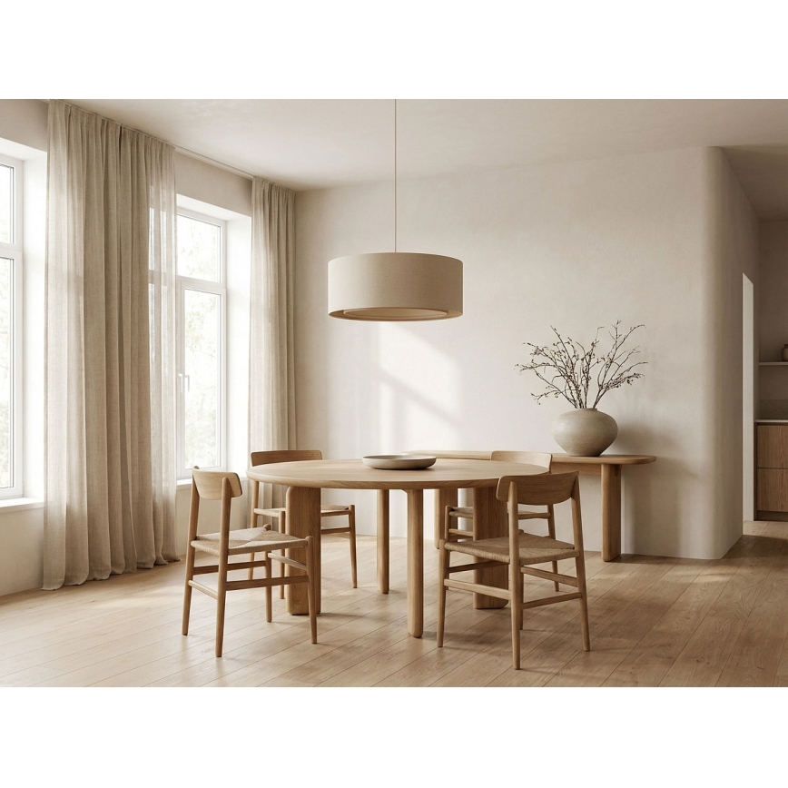 Suspension à câble BOHO TRINITI 1xE27/60W/230V Ø 50 cm crème