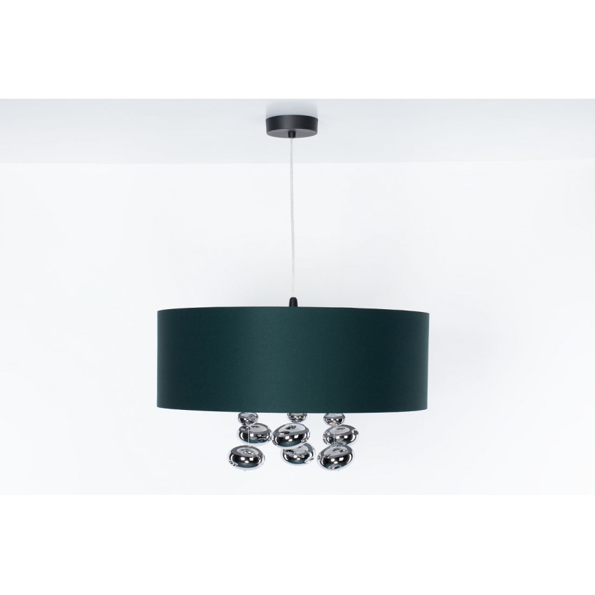 Suspension à câble BUBBLE 1xE27/60W/230V, diam. 40 cm, vert