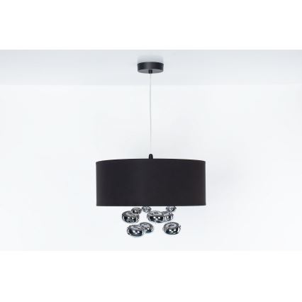 Suspension à câble BUBBLE 1xE27/60W/230V, Ø 50 cm, noir