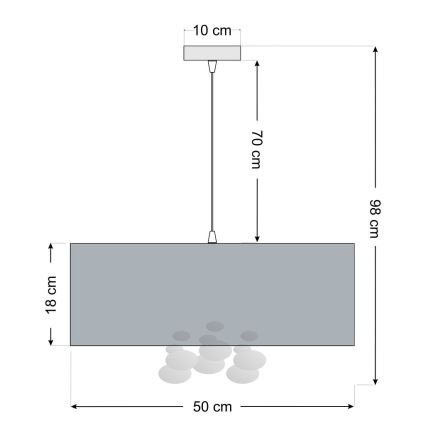 Suspension à câble BUBBLE 1xE27/60W/230V, Ø 50 cm, noir