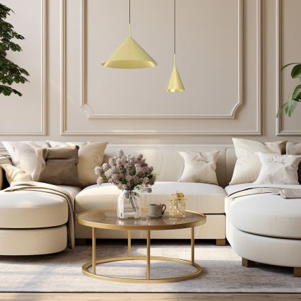 Suspension à câble CAPITAL 1xGX53/15W/230V Ø 46 cm dorée