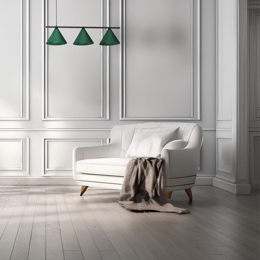 Suspension à câble CAPITAL 3xGX53/15W/230V verte