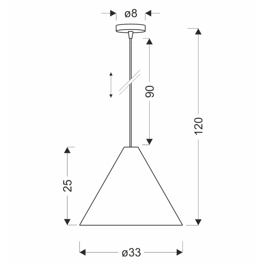 Suspension à câble CONO 1xE27/40W/230V – placage en ébène