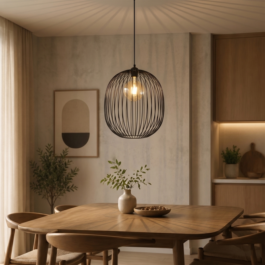 Suspension à câble DESTELLO 1xE27/15W/230V Ø 32 cm noir