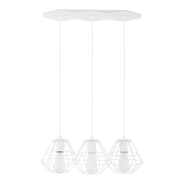 Suspension à câble DIAMOND 3xE27/60W/230V blanche